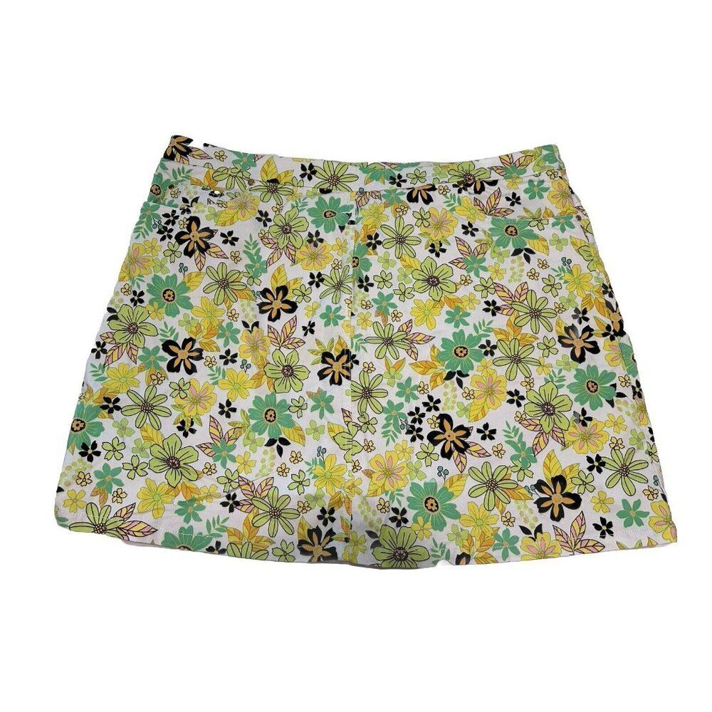Hearts Of Palm Ladies 20w Tennis Golf Pickleball skort stretch pull on Floral
